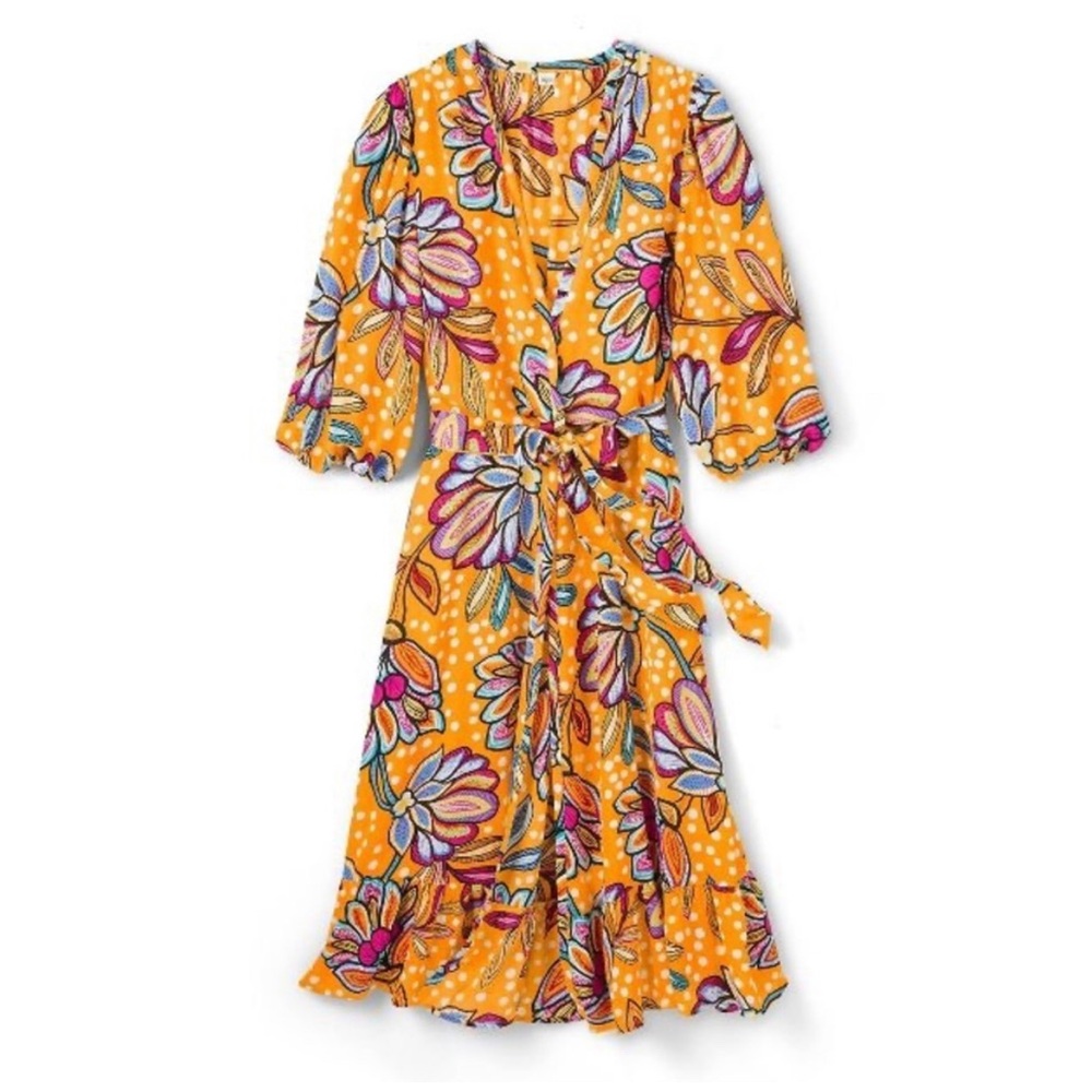 Tabitha Brown Polka-Dot Floral Cover-up Orange